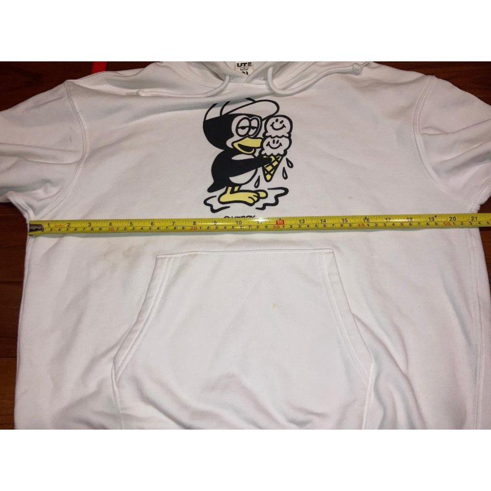 UNIQLO Verdy 企鵝 RISE AGAIN 帽T 尺寸S (連帽 外套 夾克 保暖 白色)-細節圖7