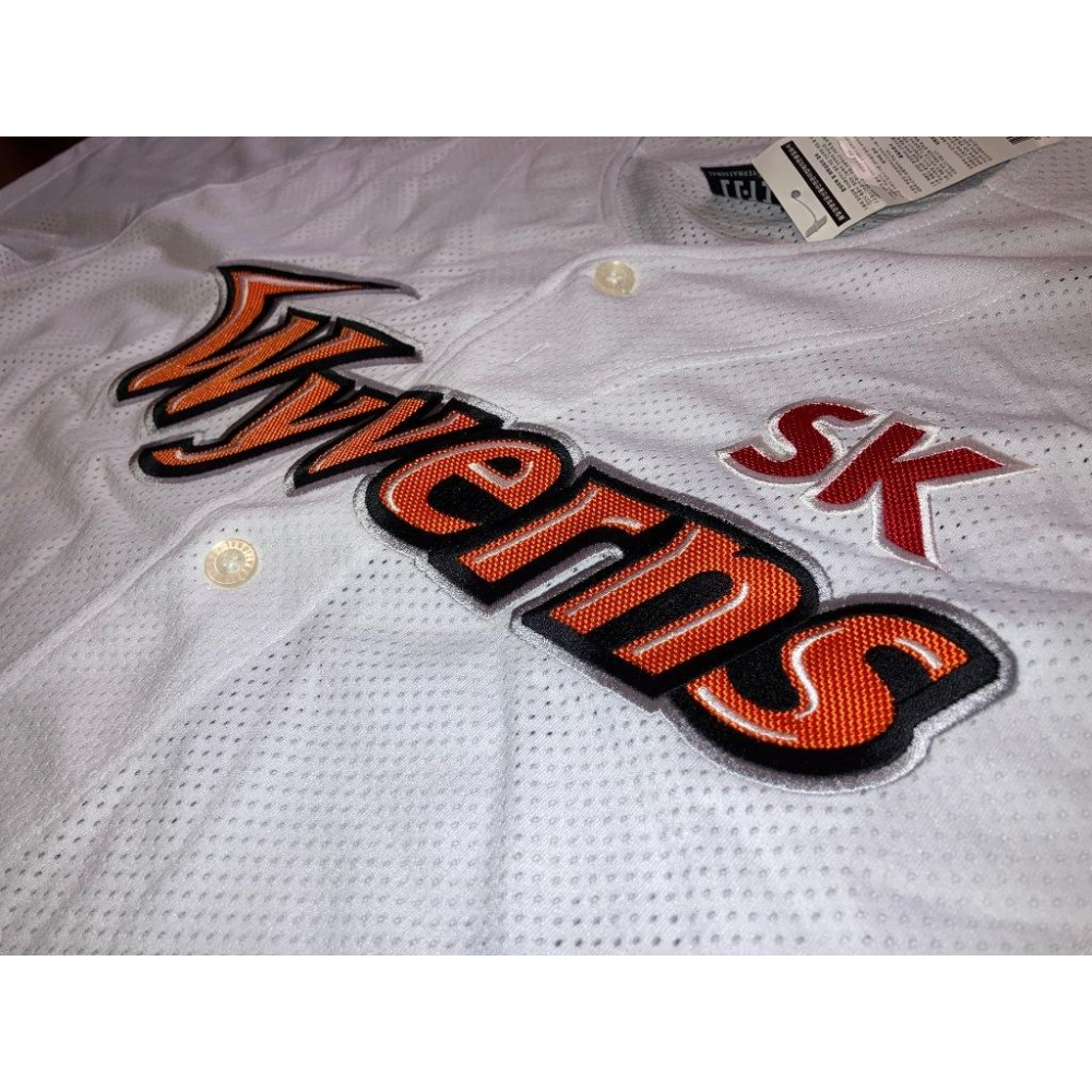 大尺寸 全新 韓國職棒 SK飛龍 主場白 電繡球衣 (罩衫 南韓 KBO 棒球 棒壘 韓職 刺繡 SSG登陸者)-細節圖5