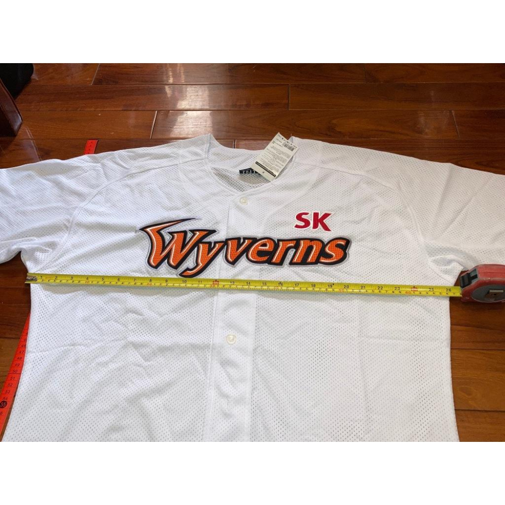 大尺寸 全新 韓國職棒 SK飛龍 主場白 電繡球衣 (罩衫 南韓 KBO 棒球 棒壘 韓職 刺繡 SSG登陸者)-細節圖9