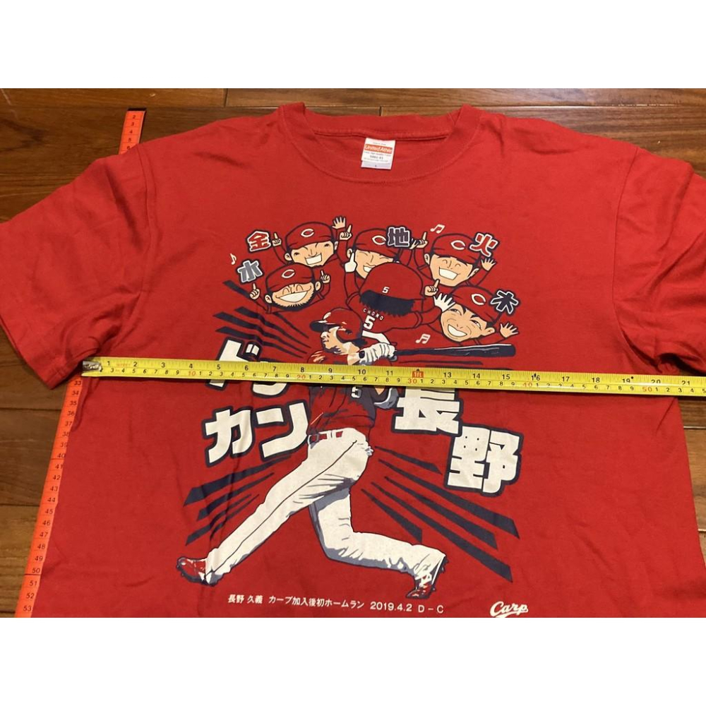 日本職棒 廣島鯉魚 2019 長野久義 轉隊首轟 棉質 紀念上衣 L(日職 NPB 棒球 棒壘 短T)-細節圖4