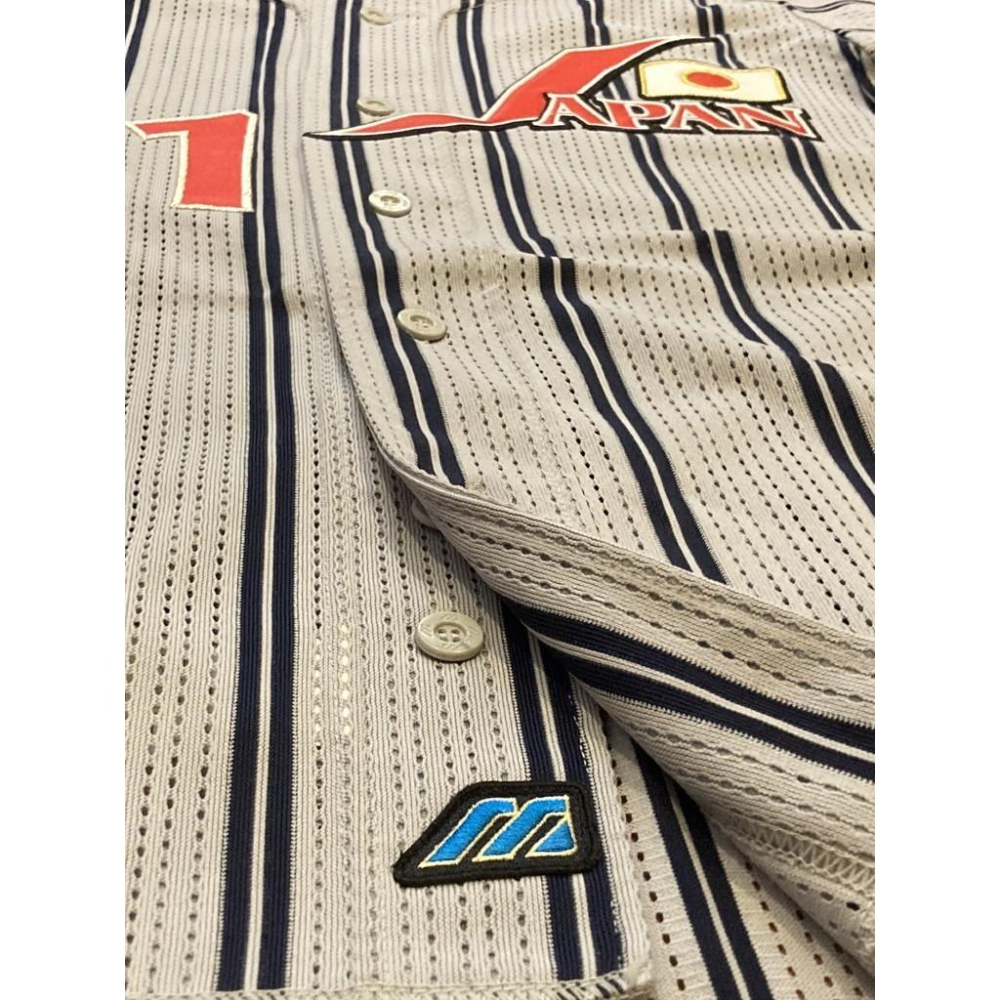 日本製 日本國家隊 客場 球衣+球褲套裝(武士隊 球衣 代表隊 美津濃 Mizuno 棒球 刺繡 WBC 12強 奧運)-細節圖4