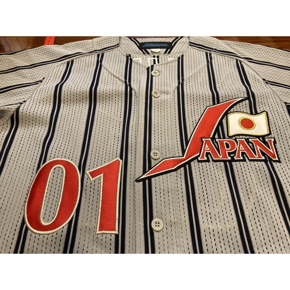 日本製 日本國家隊 客場 球衣+球褲套裝(武士隊 球衣 代表隊 美津濃 Mizuno 棒球 刺繡 WBC 12強 奧運)-細節圖8