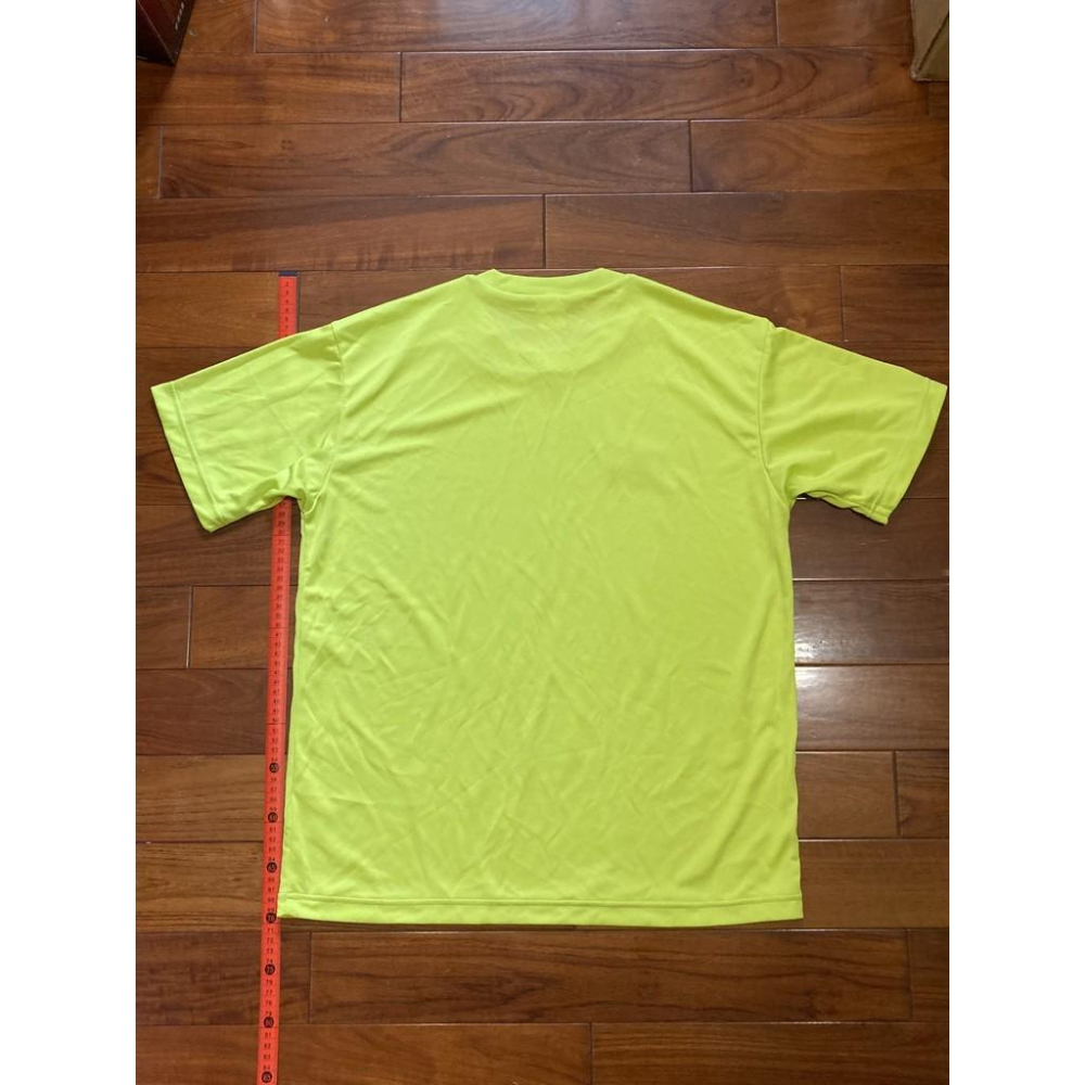 MIZUNO 刺繡 螢光綠 排汗上衣 (運動 短T 路跑 美津濃 電繡 短袖)-細節圖4