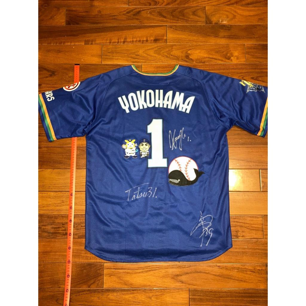 大量簽名! 橫濱DeNA 70週年團慶 特別版 桑原將志 應援球衣 (日本職棒 罩衫 日職 NPB 棒球 灣星 2019-細節圖2