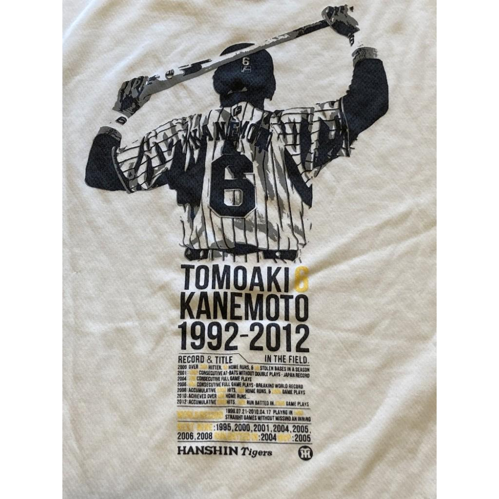 日本製 日本職棒 阪神虎 金本知憲 引退紀念 銀古聯名 排汗短T (球衣 日職 NPB 棒球 棒壘 運動 練習衣)-細節圖2