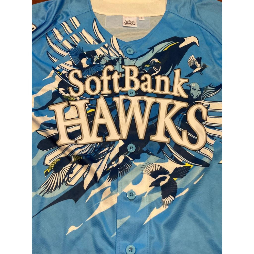 日本職棒 軟銀鷹 2022 戰鬥九州 藍老鷹 應援球衣 (罩衫 球迷 日職 NPB 棒球 壘球 棒壘 福岡)-細節圖4