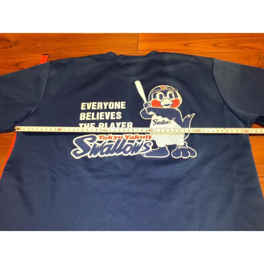 日本職棒 養樂多燕子 燕九郎打擊 ＂團結之力＂ 排汗練習衣 M (應援 短T NPB 東京 棒球 壘球 棒壘)-細節圖8