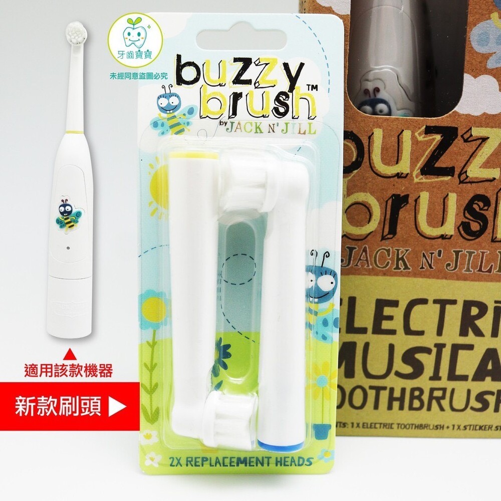 澳洲 Jack n Jill BUZZY BRUSH電動音樂牙刷–補充刷頭(2支入)-規格圖2