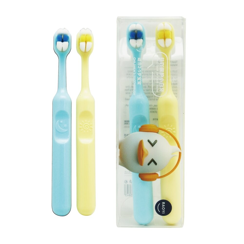 馬卡龍色 幼兒小頭超細萬毛軟毛牙刷兩支入盒裝-規格圖7