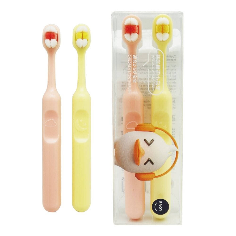 馬卡龍色 幼兒小頭超細萬毛軟毛牙刷兩支入盒裝-規格圖7