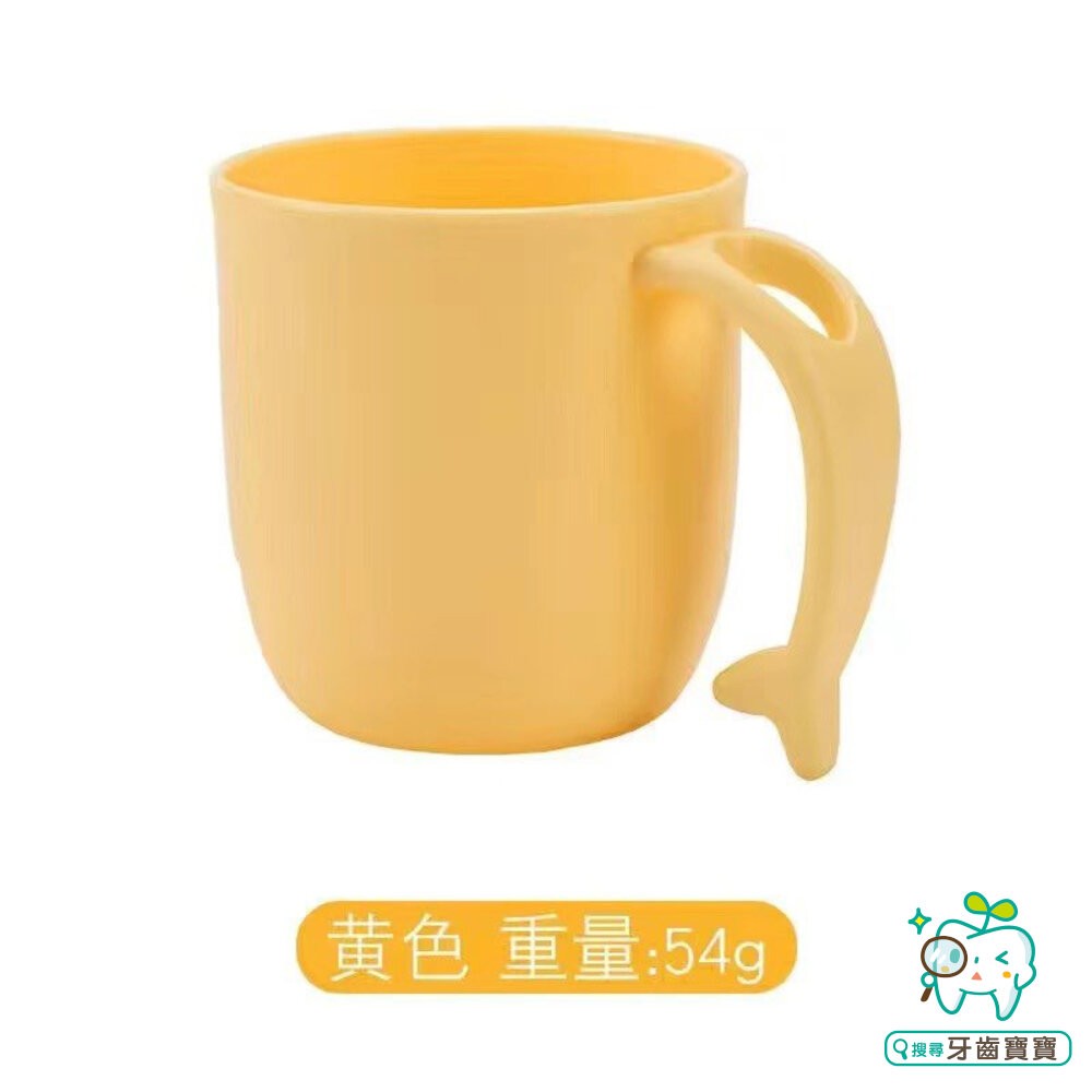 海豚造型兒童漱口杯 握把可插牙刷一入 顏色隨機-細節圖4