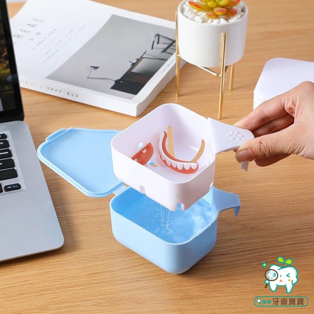 日式假牙套清潔雙層浸泡盒一入-細節圖5