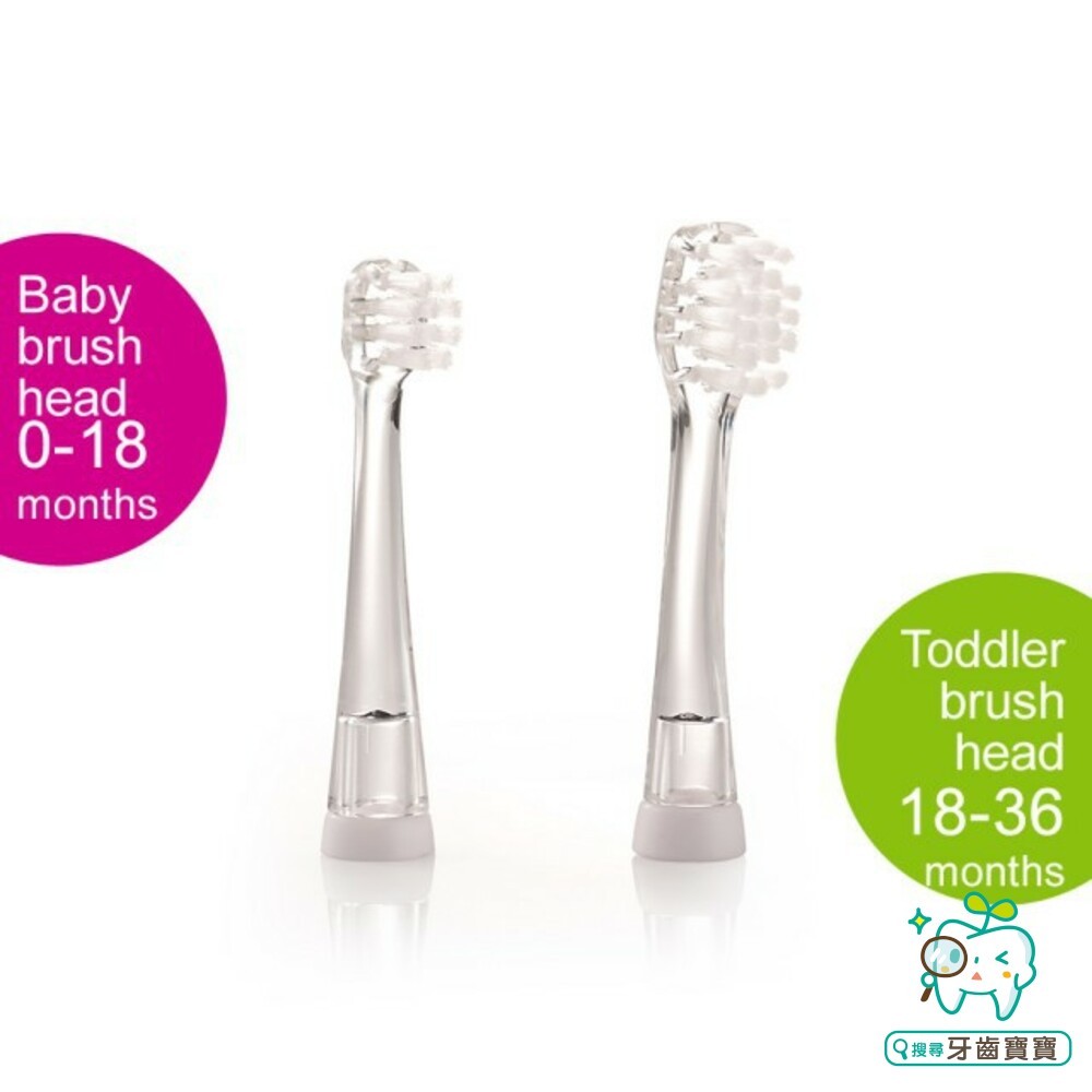 英國 Brush-Baby 聲波電動牙刷替換刷頭(0-18或18-36個月) 適用 Lux360機器-細節圖3