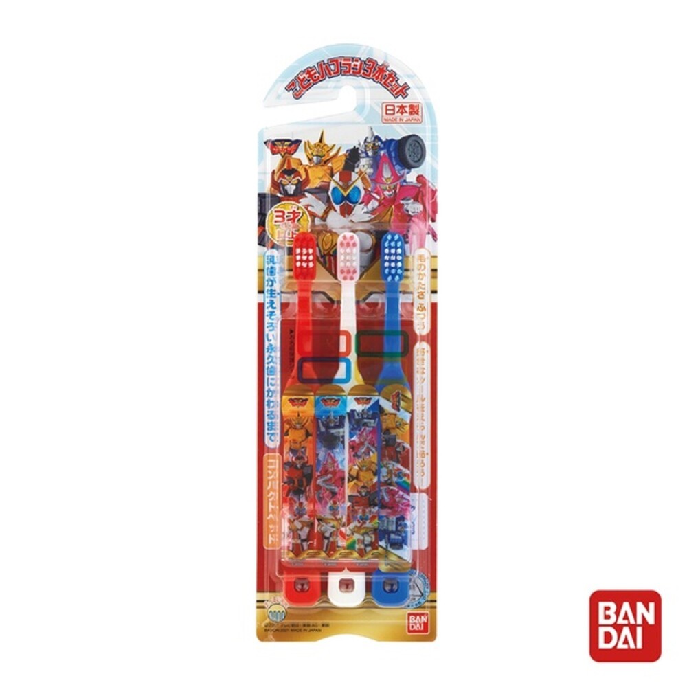 日本BANDAI 萬代兒童牙刷3入-日本製 鹹蛋超人 小熊學校 哆啦A夢 星之卡比 小小兵 角落生物 鬼滅之刃 光之少女-規格圖9
