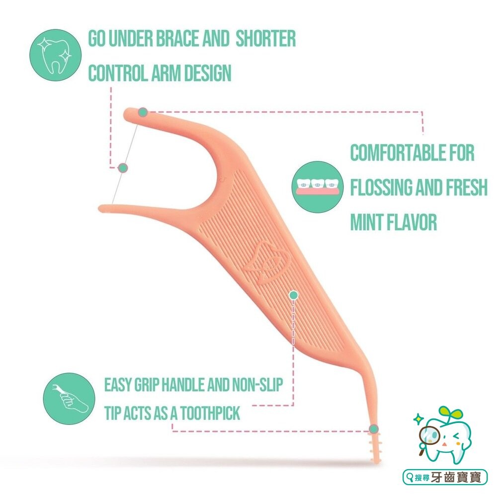 Dr.Emma 矯正牙線棒60支/包(粉) 另有 鴨嘴獸Platypus-細節圖4