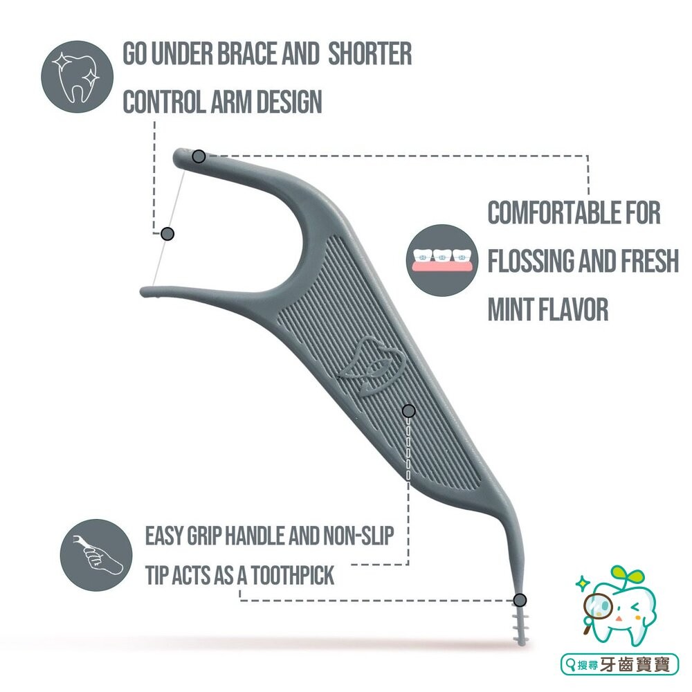 Dr.Emma 矯正牙線棒60支/1包(灰) 另有 鴨嘴獸Platypus-細節圖4