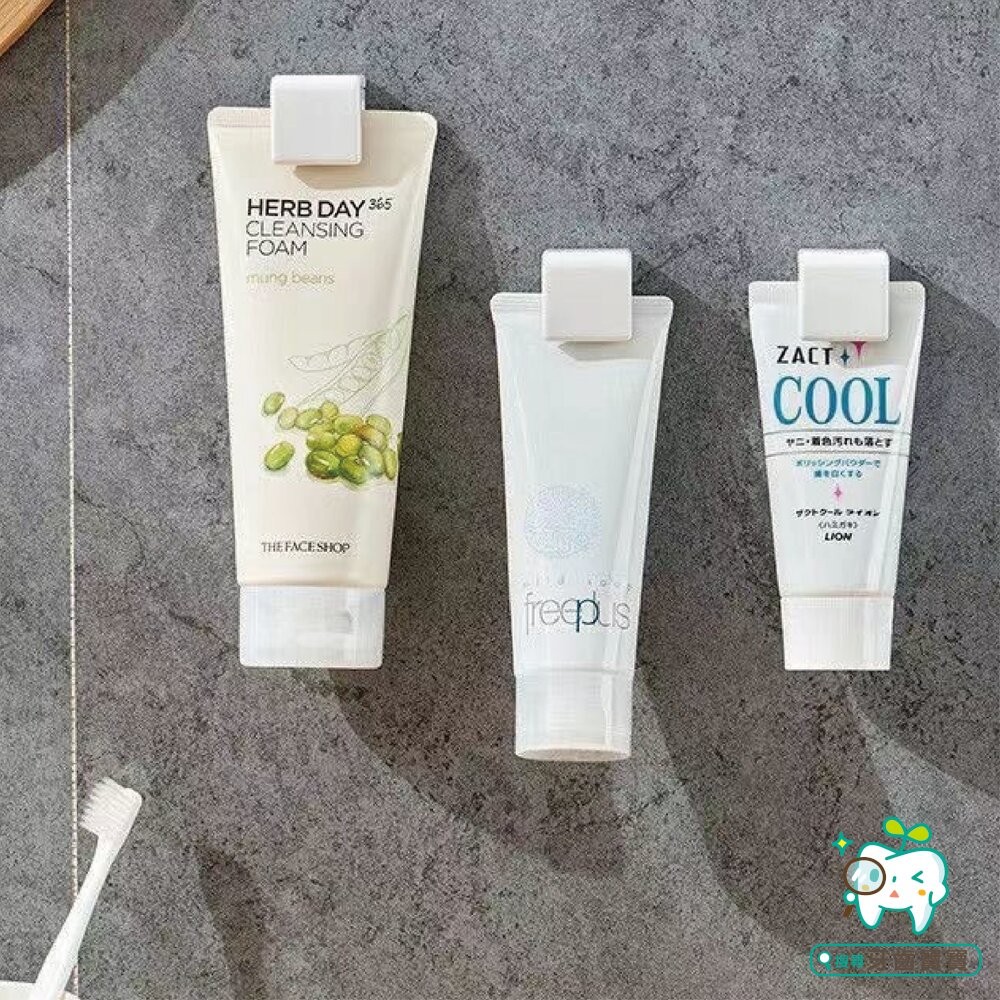 日本牙膏夾浴室免打孔壁掛式收納牙膏置物架一入-細節圖2