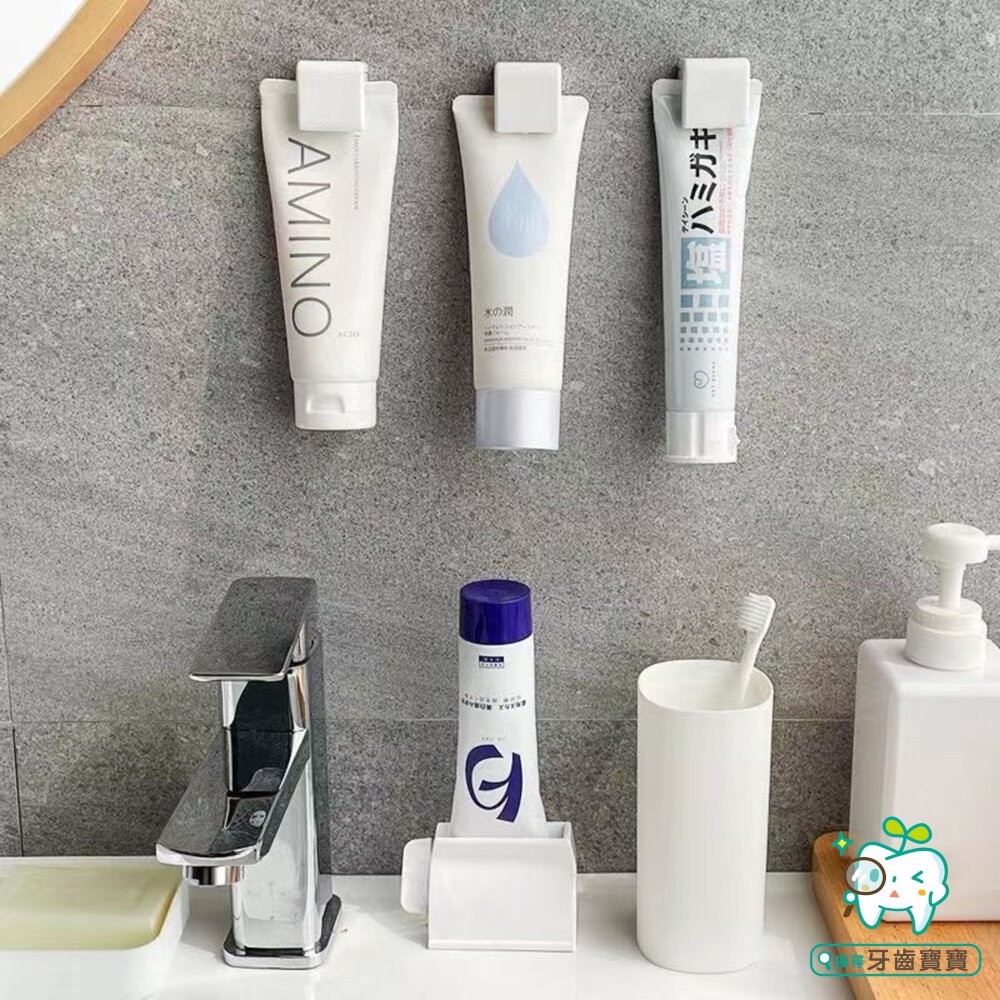 日本牙膏夾浴室免打孔壁掛式收納牙膏置物架一入-細節圖4