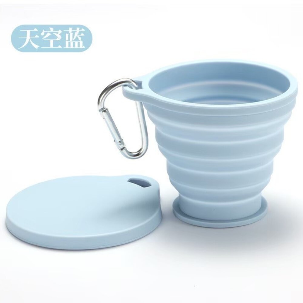 可伸縮折疊水杯 食品矽膠耐高溫杯 可伸壓縮迷你旅行杯一個(多款顏色可選)-規格圖4