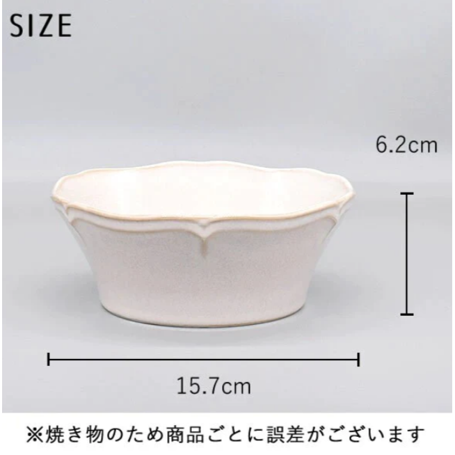 日本製 美濃燒 白瓷花瓣 陶瓷深碗｜大容量 沙拉 水果 湯品 -細節圖6