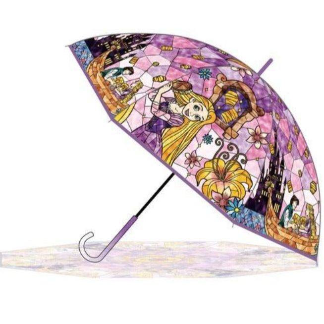 現貨 日本 迪士尼聯名 小美人魚 愛麗兒 愛麗絲｜玻璃彩繪雨傘 兒童雨傘 透明雨傘 SANTOS 彩繪透明傘 Bu媽你好-細節圖8