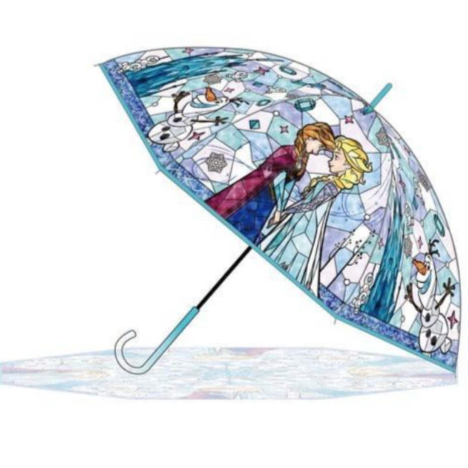 現貨 日本 迪士尼聯名 小美人魚 愛麗兒 愛麗絲｜玻璃彩繪雨傘 兒童雨傘 透明雨傘 SANTOS 彩繪透明傘 Bu媽你好-細節圖10