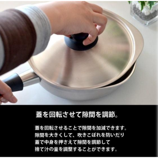 日本製柳宗理｜18-8不鏽鋼霧面22cm、2.5L、附蓋-細節圖5