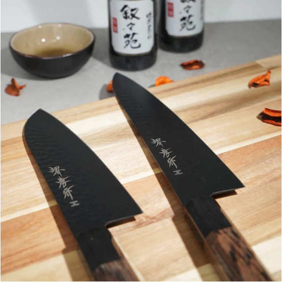 現貨 日本製 堺孝行｜黑影 VG10 鎚目 鐵氟龍塗層 牛刀 日本刀 主廚刀 210mm 不沾黏 切肉 切魚 Bu媽你好-細節圖2