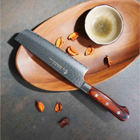 日本製 堺孝行｜VG10 33層 鎚目 大馬士革紋 菜切 日本刀 主廚刀 160mm 不沾黏 切菜 菜刀-細節圖5