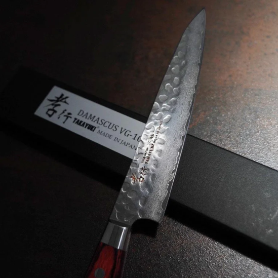 日本製 堺孝行｜VG10 33層 鎚目 大馬士革紋 蔬果刀 水果刀 小刀 日本刀 主廚刀 150mm 不沾黏 去骨 切菜-細節圖5