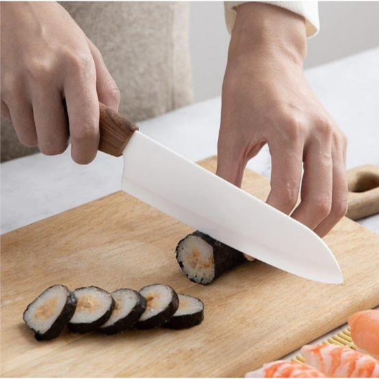 日本霜山SHIMOYAMA 日式仿木紋柄陶瓷刀具3件組(三德刀+水果刀+多功能削皮器)-細節圖3