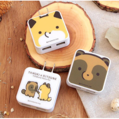 雙孔USB轉接頭-森林動物狐狸｜手機傳輸線插頭、充電頭  Bu媽你好-細節圖2