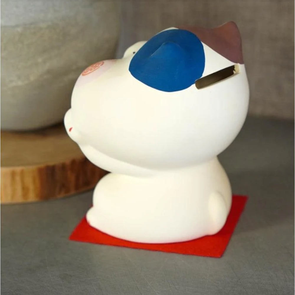 現貨 三花貓造型公仔存錢筒｜ 無釉陶，裝飾品、辦公療癒 Bu媽你好-細節圖2