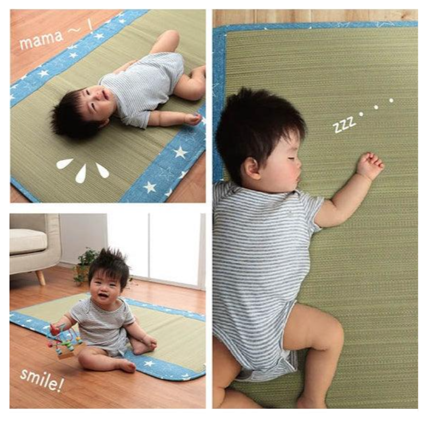 現貨 日本製 兒童草蓆│涼蓆 遊戲墊 70x120cm Bu媽你好-細節圖2