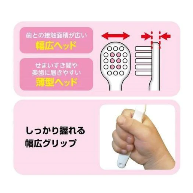 現貨 日本製 柔軟細毛學齡Kitty卡通兒童牙刷 6歲以上｜隨機出貨 Bu媽你好-細節圖4