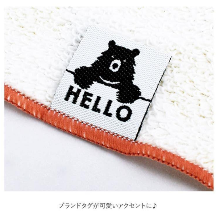 現貨 日本製Gendai Hyakka 方巾 HELLO BEAR 兒童純棉手帕（共四款圖樣） Bu媽你好-細節圖3