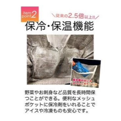 日本樂天第一名大容量環保菜籃式保冷袋 | 折疊收納 保冰保冷保溫 購物袋 露營野餐郊遊  Bu媽你好-細節圖3