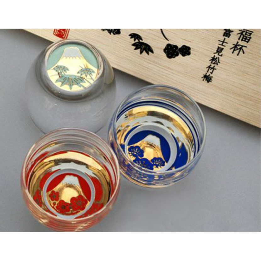 日本製富士見松竹梅清酒杯威士忌酒杯-三入組 Bu媽你好-細節圖4
