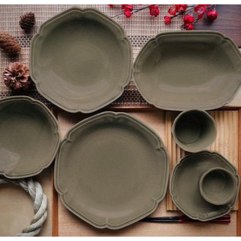 日本製造 美濃燒 Kalmia 陶瓷 綠色餐盤 | 日本製 廚房 碗盤 Bu媽你好-細節圖2