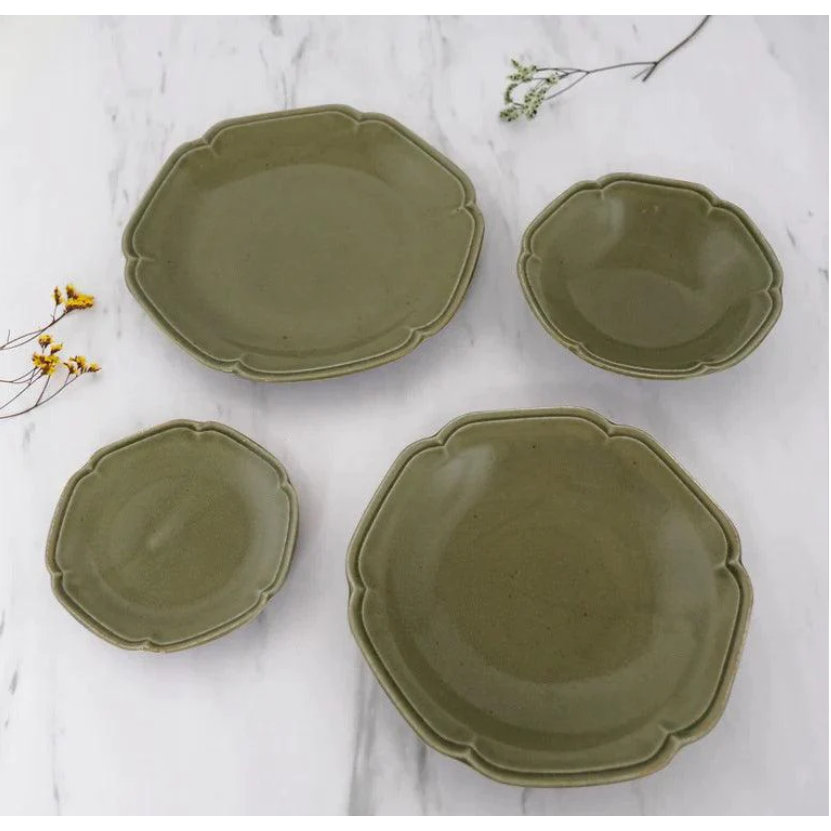 日本製造 美濃燒 Kalmia 陶瓷 綠色餐盤 | 日本製 廚房 碗盤 Bu媽你好-細節圖3