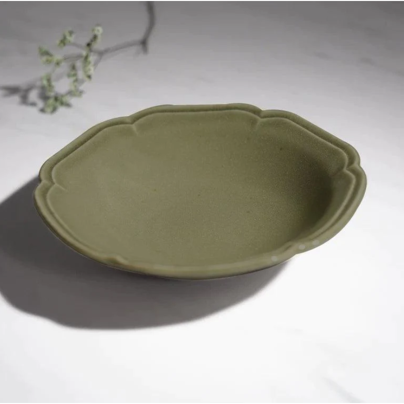 日本製造 美濃燒 Kalmia 陶瓷 綠色餐盤 | 日本製 廚房 碗盤 Bu媽你好-細節圖5