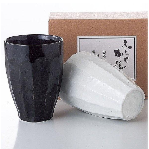 現貨 日本製 美濃燒 黑白陶瓷對杯 茶杯 情侶杯 Bu媽你好-細節圖2