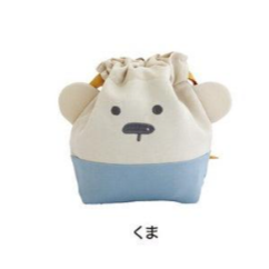 日本 兔子 熊熊造型兒童餐袋S｜收納袋 束口袋 旅行收納-細節圖2