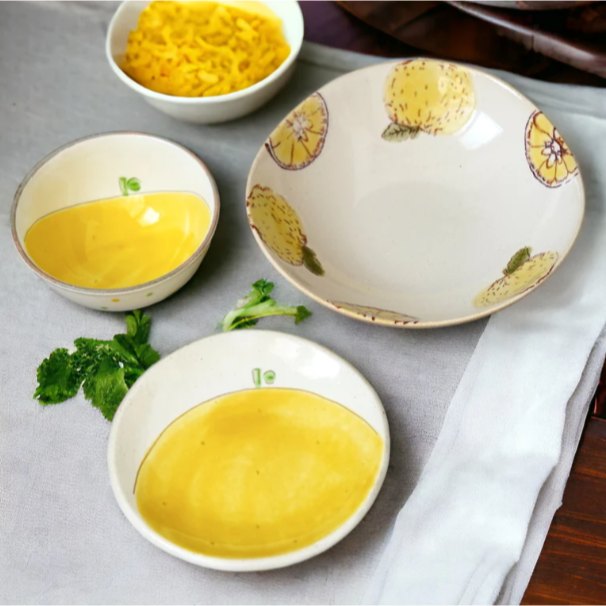 現貨 日本製 手繪 柚子 餐具系列 陶瓷碗 陶瓷盤｜飯碗 水果盤 甜點盤 Bu媽你好-細節圖2