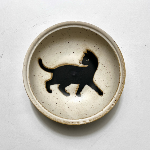 現貨 日本製 BLUT＇S rokuro 六魯 六魯 黑貓回頭看 麥片碗 寵物碗 沙拉碗 Bu媽你好-細節圖3