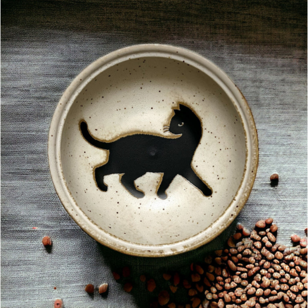 現貨 日本製 BLUT＇S rokuro 六魯 六魯 黑貓回頭看 麥片碗 寵物碗 沙拉碗 Bu媽你好-細節圖4