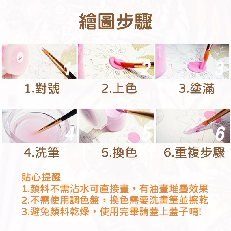 現貨【好好】數字油畫DIY (296款) 20x20cm 居家裝飾 紓壓好物 美術創作 繪畫 動物油畫 生肖-細節圖2