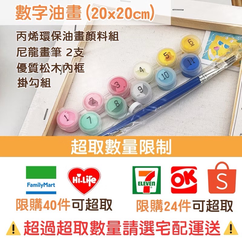 現貨【好好】數字油畫DIY (296款) 20x20cm 居家裝飾 紓壓好物 美術創作 繪畫 動物油畫 生肖-細節圖4