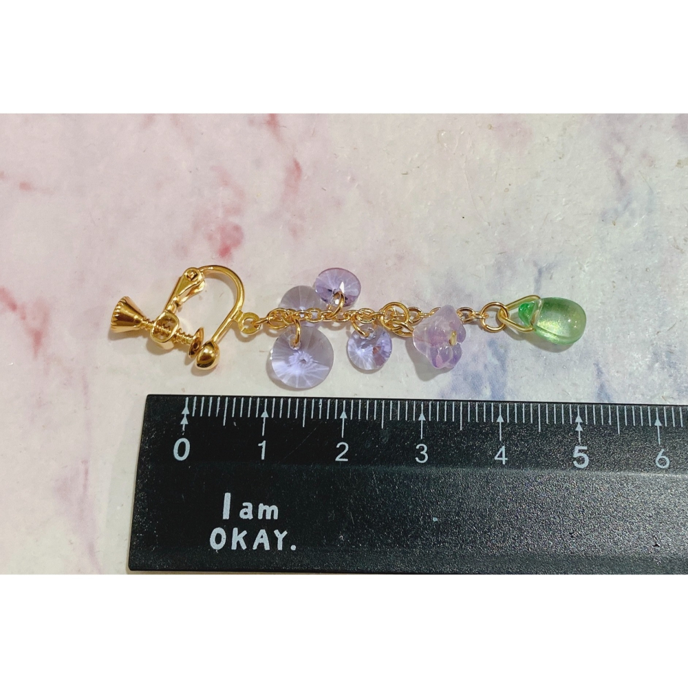 【原創】紫色瀑布—紫藤花造型耳環-細節圖3