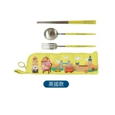 💎現貨馬上出💎 7-11 卡娜赫拉的小動物 世界萌 304不鏽鋼餐具組 (含筷子.湯匙.叉子) 禮物 送禮-規格圖1